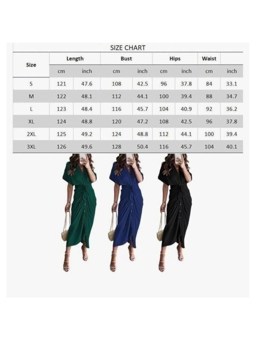 NEW Ruched Button Up Shirt Long Dress Satin M - Picture 5 of 5